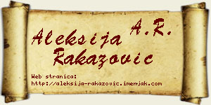 Aleksija Rakazović vizit kartica